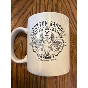 Yellowstone Dutton Ranch 21oz Ceramic Coffee Mug Zak Designs Steer Skull White